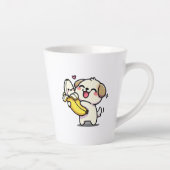 Ein Hund, der in eine Banane fällt Milchtasse (Rechts)
