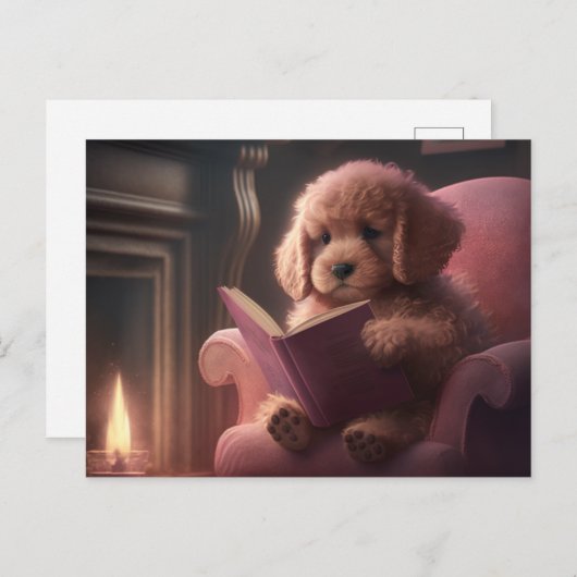 Ein Hund, der liest Postkarte (Vorne/Hinten)