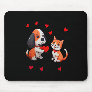 Ein Hund, der mir eine rote Herz für eine Katze au Mousepad