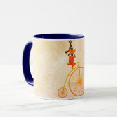 Ein Hund fährt ein Einrad. Tasse (Vorderseite Links)