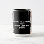 "Ein Hund ist ein Freund, der dich nie in der Tass Zweifarbige Tasse (Mittel)