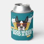 Ein Hund läuft in eine Bar - Colour Beer Coozie Dosenkühler (Kanne Vorderseite)