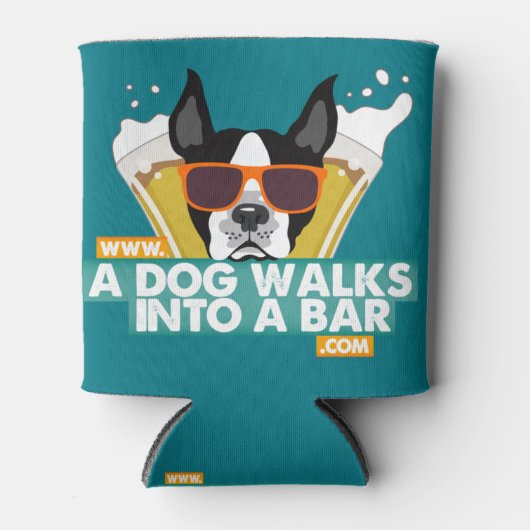 Ein Hund läuft in eine Bar - Colour Beer Coozie Dosenkühler (Vorderseite)