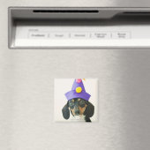 Ein Hund mit einem lustigen Hut Magnet (In Situ (Geschirrspüler))