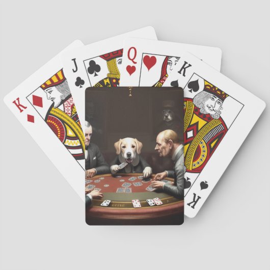 Ein Hund spielt Poker Spielkarten (Rückseite)