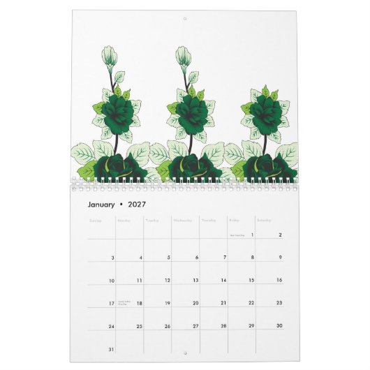 Ein Hündchen mit goldenem Retriever sitzt auf eine Kalender (Jan 2027)