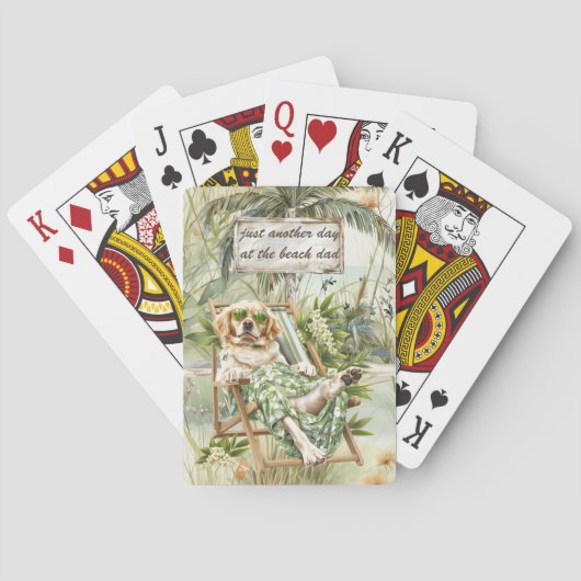 Ein Hundstag am Tag des Strandvaters Spielkarten (Rückseite)