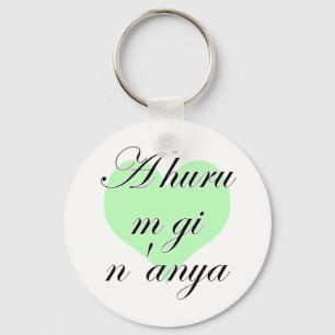 Ein Huru m gi n'anya - Igbo I Liebe you Green Hear Schlüsselanhänger