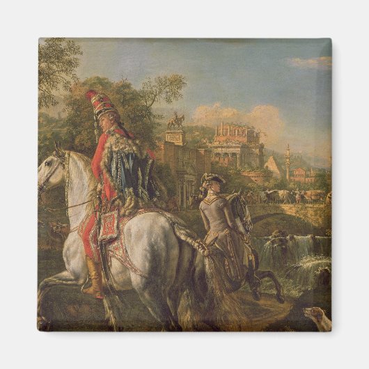 Ein Hussar auf dem Pferd, 1773 Magnet (Vorne)