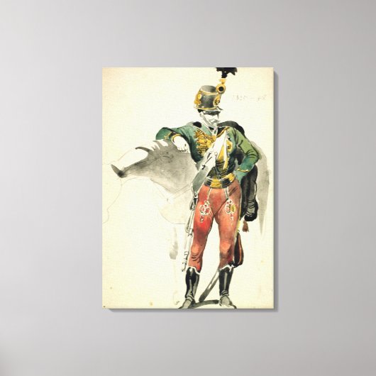 Ein Hussar des 9. Regiments Leinwanddruck (Vorderseite)