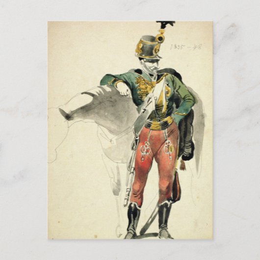 Ein Hussar des 9. Regiments Postkarte (Vorderseite)