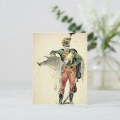 Ein Hussar des 9. Regiments Postkarte (Stehend Vorderseite)