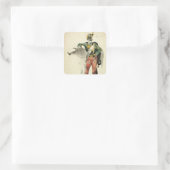 Ein Hussar des 9. Regiments Quadratischer Aufkleber (Tasche)