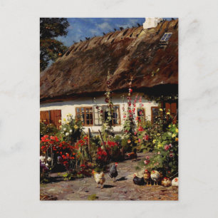 Ein Hütte-Garten mit Hühnern von Peder Monsted Postkarte