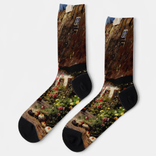 Ein Hütte-Garten mit Hühnern von Peder Monsted Socken