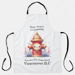 Ein Hydranten in einem lebhaften Garten Schürze