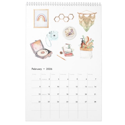 Ein Hygge Life | Aquarellbilder Kalender (Feb 2026)
