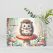 Ein Igel zum Valentinstag Feiertagskarte (Stehend Vorderseite)