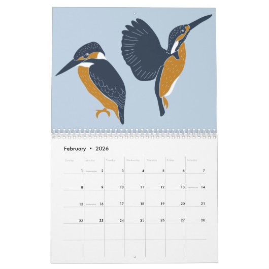 Ein Illustriertes und wunderbares Jahr Kalender (Feb 2026)