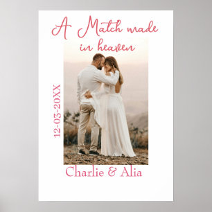Ein im Himmel geschlossenes Paar Foto Hochzeit ros Poster