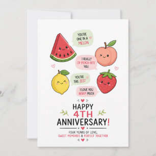 Ein In Einem Melone Lustige Frucht 4. Hochzeitstag Feiertagskarte