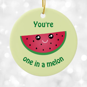 Ein in einem Melone lustigen Kawaii Keramikornament