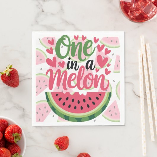 Ein In Einer Melone 1. Geburtstag Papier Serviette (Beispiel)