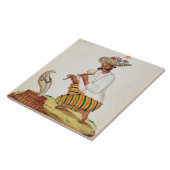 Ein indischer Schlangenbeschwörer mit einer Kobra, Fliese (Seite)