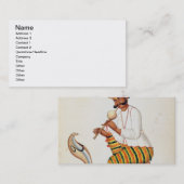 Ein indischer Schlangenbeschwörer mit einer Kobra, Visitenkarte (Vorne/Hinten)