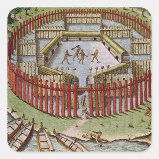 Ein indisches Dorf Quadratischer Aufkleber (Vorderseite)