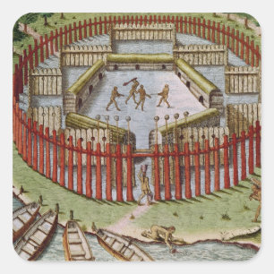 Ein indisches Dorf Quadratischer Aufkleber