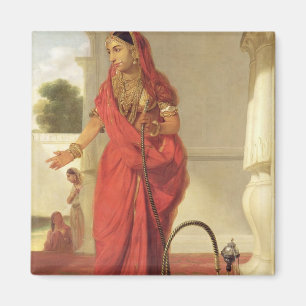 Ein indisches Tanzmädchen mit einer Hookah, 1772 ( Magnet