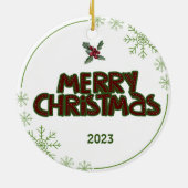 Ein individualisierbares frommes Weihnachten Keramik Ornament (Hinten)