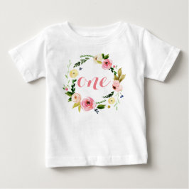 Ein individuelles Baby Girl Watercolor Blumenkraut T-shirt