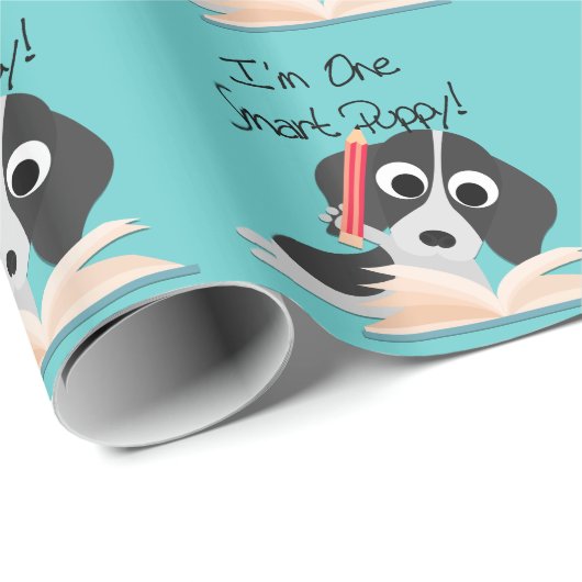 Ein intelligentes Puppy Geschenkpapier (Rolleneckpunkt)