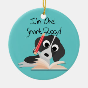 Ein intelligentes Puppy Keramik Ornament