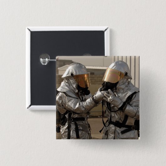 Ein irakischer Feuerwehrmann Button (Vorne & Hinten)