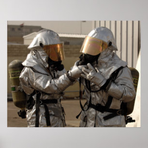 Ein irakischer Feuerwehrmann Poster