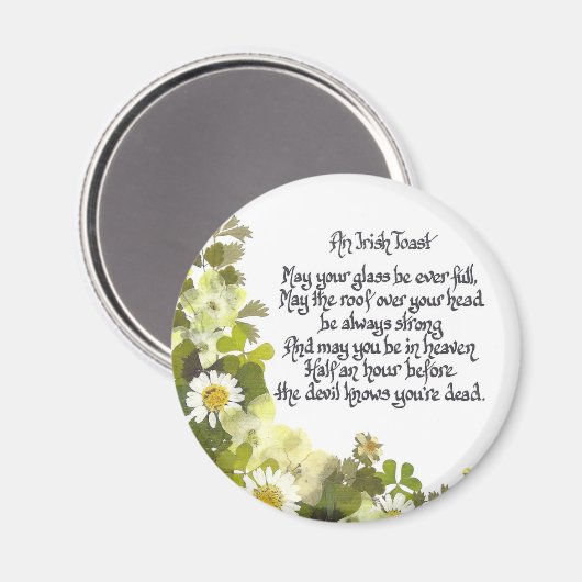 Ein irischer Toast Magnet (Vorderseite/Rückseite)