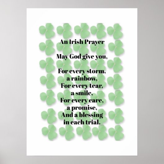 Ein irisches Gebet Poster (Vorne)