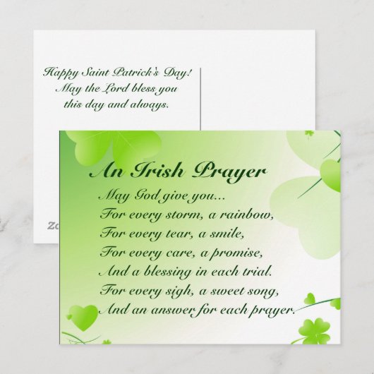 Ein irisches Gebet - Postkarte (Vorne/Hinten)