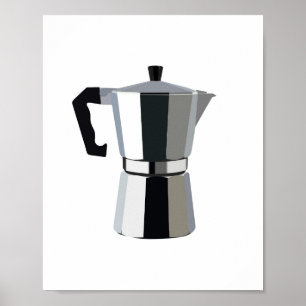 Ein italienischer Espressokaffee macchinetta Poster