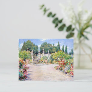 Ein italienischer Garten - William Merritt Chase, Postkarte