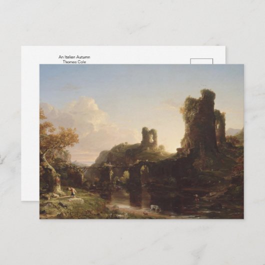 Ein italienischer Herbst von Thomas Cole Postcard Postkarte (Vorne/Hinten)