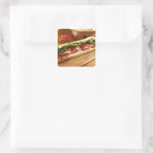 Ein italienisches Untersandwich mit 2 Quadratischer Aufkleber (Tasche)