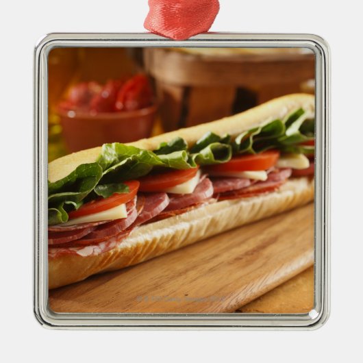 Ein italienisches Vorsandwich mit 2 Silbernes Ornament (Vorne)