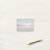 Ein Jack Russell Sitting Beach| Brighton Beach Post-it Klebezettel (Auf Schreibtisch)