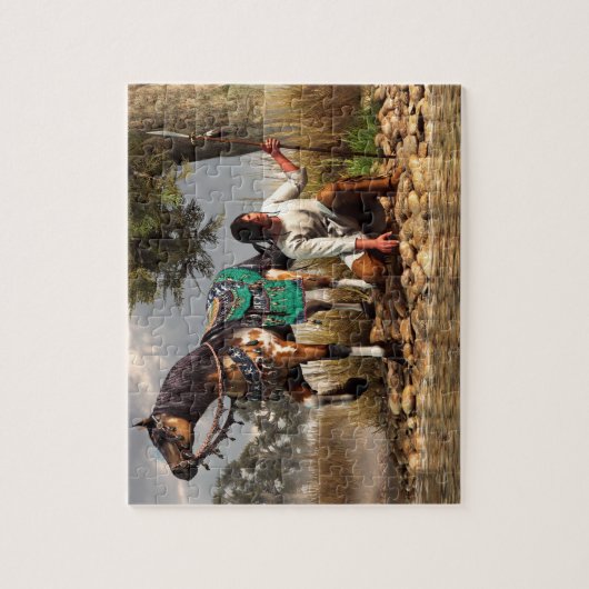 Ein Jäger und sein Pferd Puzzle (Vertikal)