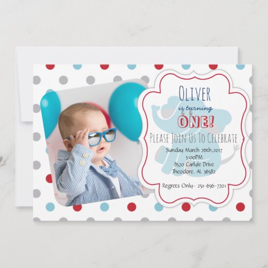 Ein Jahr alt Einladung (Vorderseite)