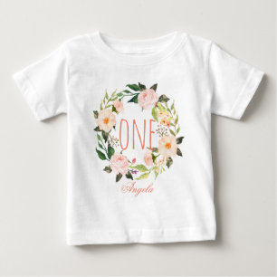 Ein Jahr alt Geburtstag Baby Girl Blumenstrauß-2 T-shirt